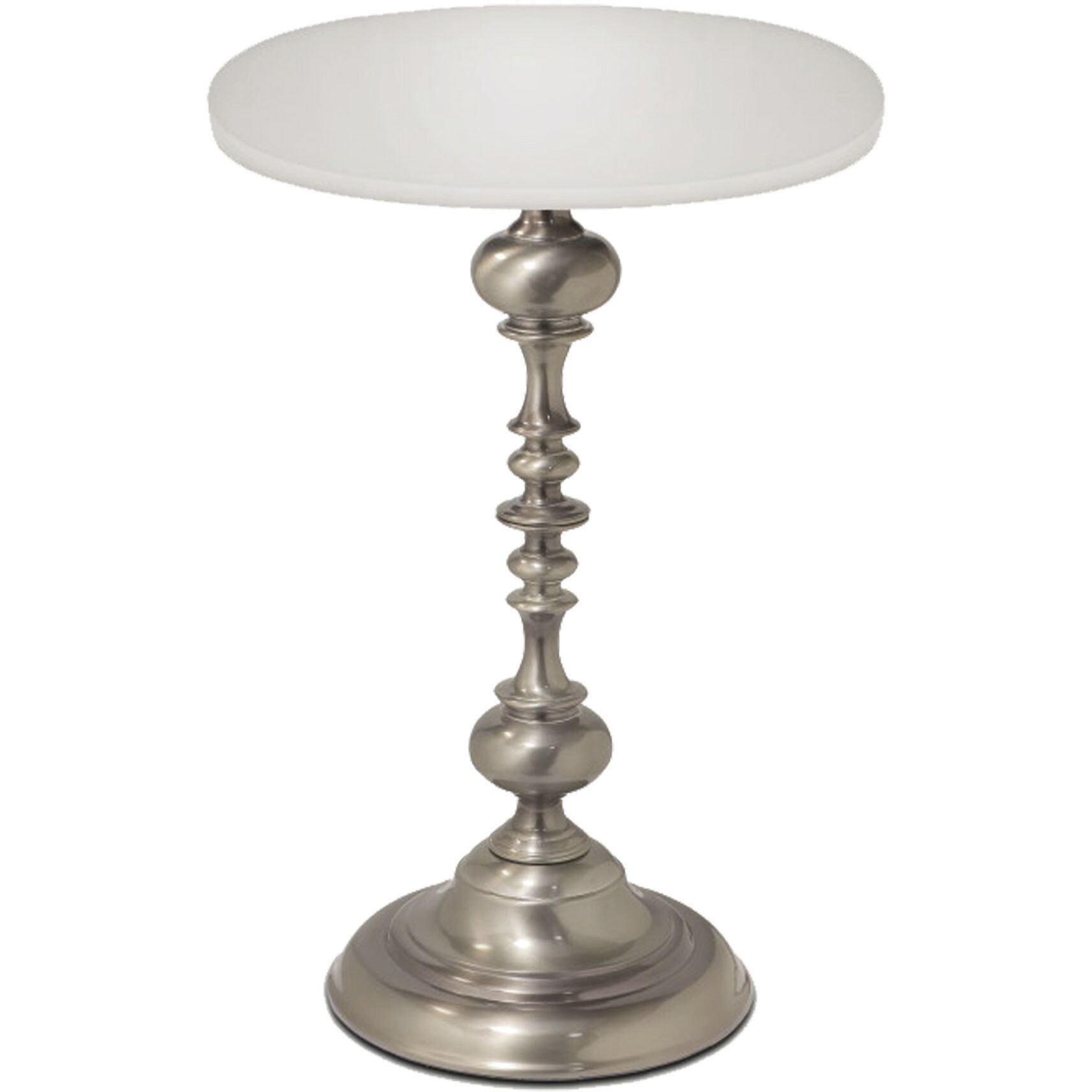 Ellie 18 inch Antique Nickel Acrylic Table